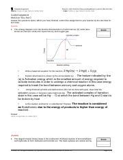 Understanding Reaction Rates And Equilibrium Mid Unit Test And