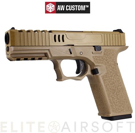 AWCustom Pistolet VX7 Mod 2 Precut GBB TAN 1 Joule Elite Airsoft