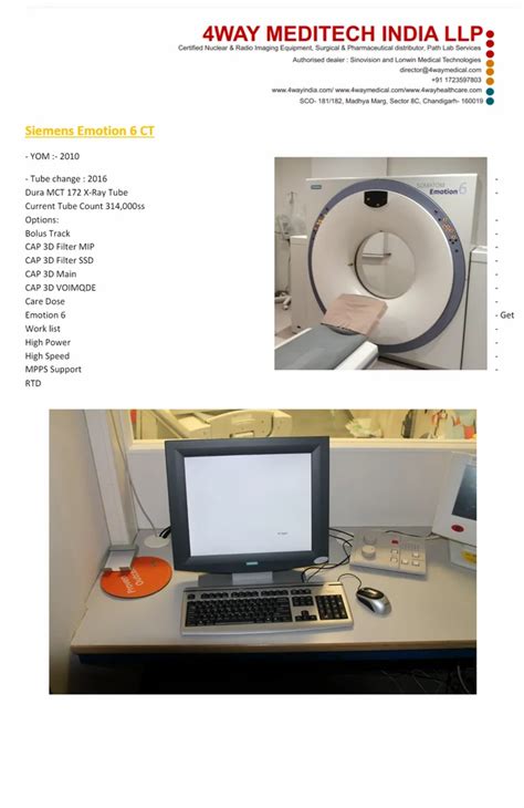 Siemens Emotion Slice Ct At Rs Siemens Ct Scanner In