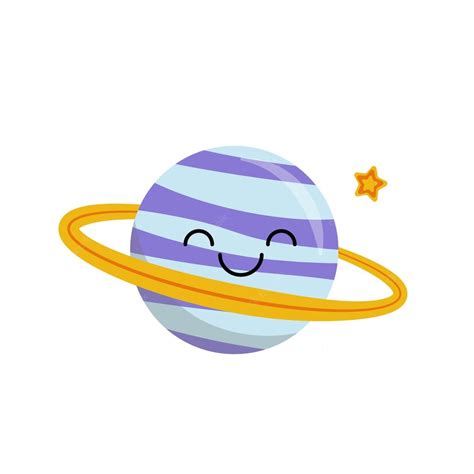 Premium Vector | Planet with orbit Cartoon Flat cartoon vector