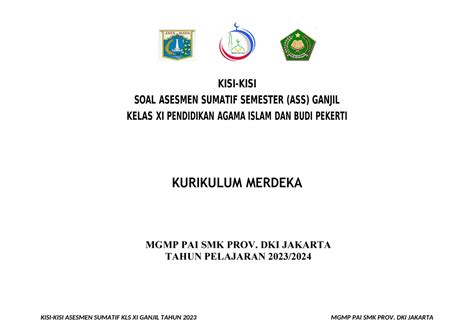 1 Kisi Kisi Kelas Xi Assesmen Sumatif Sekolah Pai And Bp 2023 Ganjil Kisi Kisi Soal Asesmen