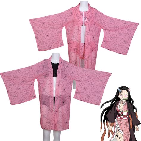 Demon Slayer Nezuko Kamado Cosplay Swimsuit Black Pink Bikini With