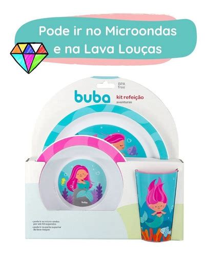 Kit Refei O Infantil Prato Tigela Copo Sereia Menina Buba Mercadolivre