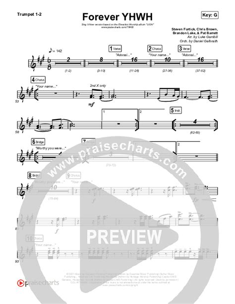 Forever YHWH Sing It Now SATB Trumpet Sheet Music PDF Elevation