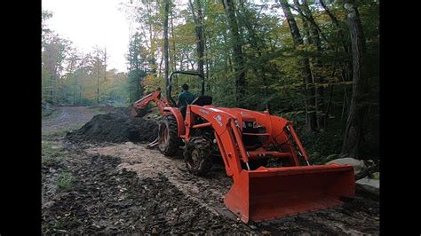 Bringing Power In For The Camper Kubota L2501 Bh77 Backhoe 3 Depth Electrical Trenching 2