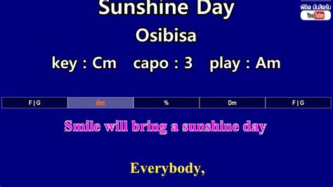 Sunshine Day Osibisa Karaoke Easy Guitar Chords Key Cm Capo 3