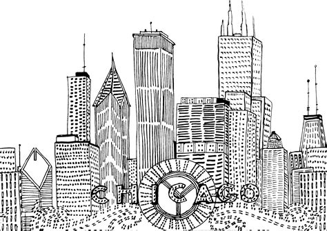 Hand-drawn Chicago skyscrapers - Countries, cities and architecture ...