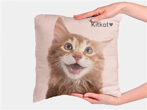 Cat Pillow Custom Pet Pillow Personalized Cat Pillow for Cat Lover Gift ...