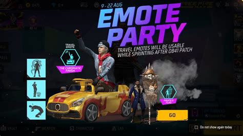 EMOTE PARTY EVENT FREE FIRE ALL EMOTES RETURN New Event Free Fire