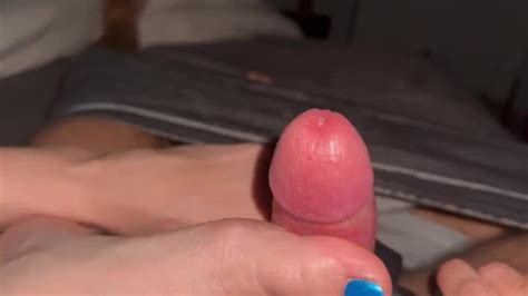 Pov Footjob Massage Wand On His Balls While I Stroke His Cock With My