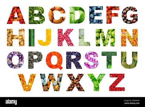 Abstract Fruit And Vegetable Alphabet Abc Stock Photo Alamy