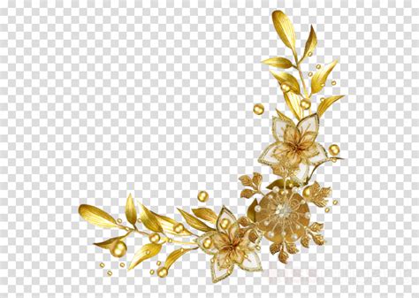 Luxury Golden Flower Png Clipart De Flores Lujoso Hoja Png Y Vector