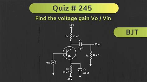 BJT Small Signal Analysis Solved Example Quiz 245 YouTube