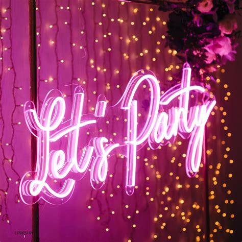 Lets Party Neon Sign Custom Neon Sign For House Neon Etsy