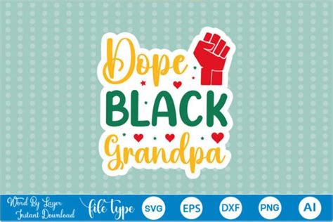 Dope Black Grandpa Sticker Svg Graphic By Graphicpicker · Creative Fabrica