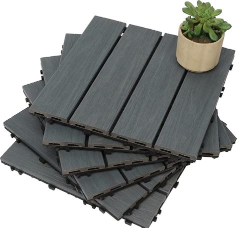 Buy Famobay Wood Plastic Composite Patio Deck Tiles 12 X 12 6 PCs3D