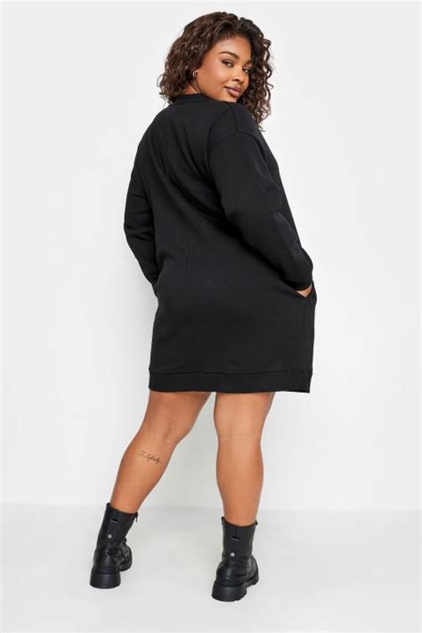 Yours Plus Size Black Sweatshirt Dress Yours Clothing