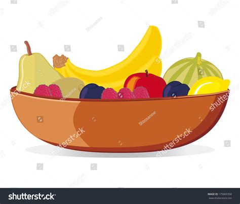 Bowl Various Fruit Vector Stock Vector (Royalty Free) 175069358 ...