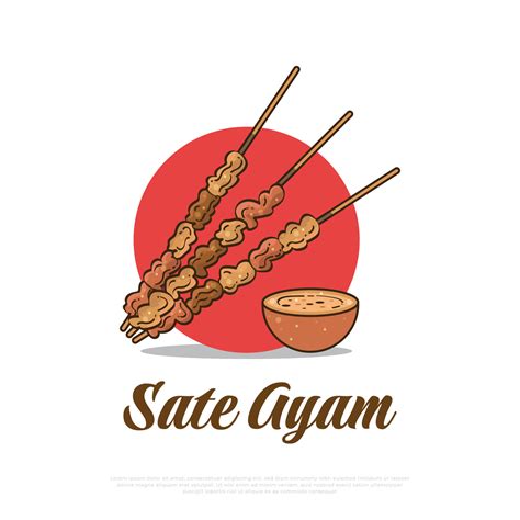 Satay Or Sate Vector Illustration Traditional Food From Indonesia