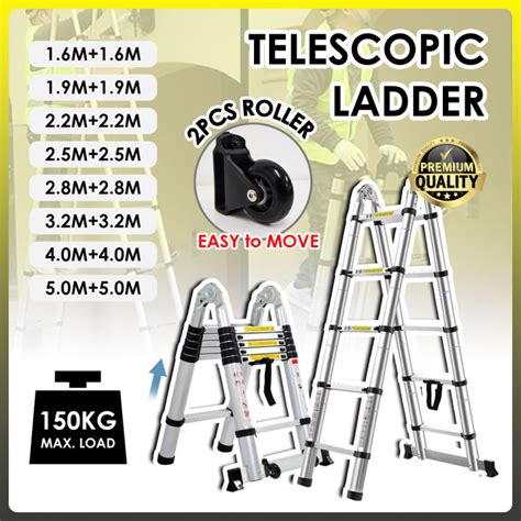 Double Sided Two Way Multipurpose Telescopic Ladder Aluminum Extendable