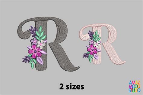 Letter R Floral Monogram · Creative Fabrica