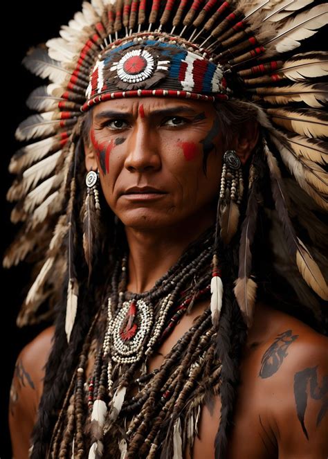indian chief cherokee poster picture metal print paint  john