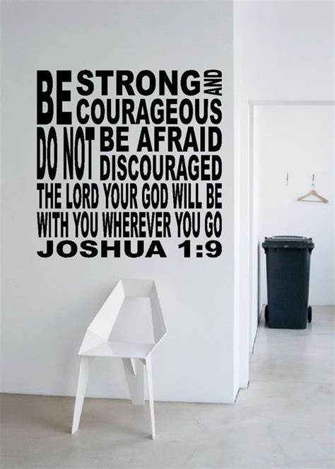 Joshua 19 Christian Subway Art Be Strong And Courageous Etsy Bible