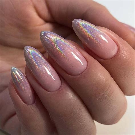 Obsessed With This Ombre Chrome Nail Trend Almond Acrylic Nails