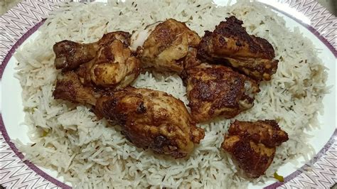 Fry Chicken 🐔 With Zeera Chawal Youtube