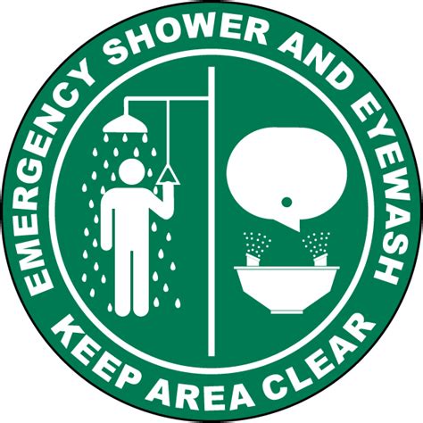 Emergency Shower And Eye Wash Floor Sign Get 10 Off Now