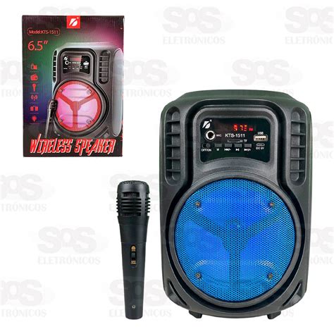 Caixa De Som W Led Rgb Microfone Kts