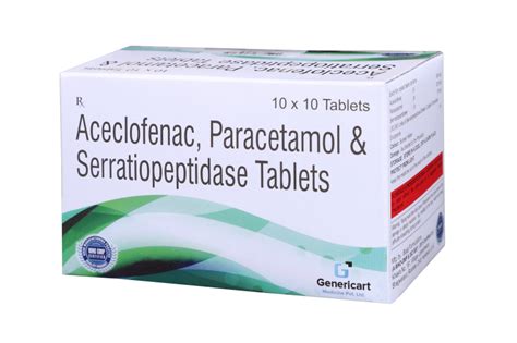 Aceclofenac Mg Paracetamol Mg Serratiopeptidase Mg