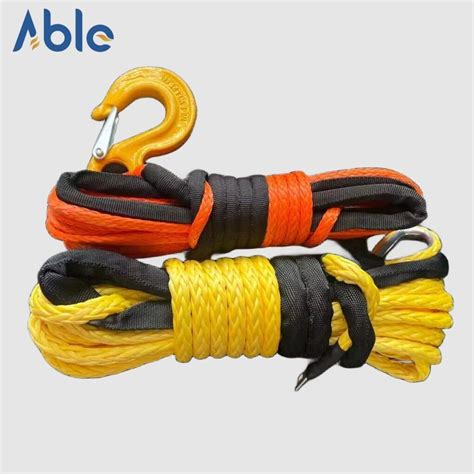 Synthetic Winch Rope With Heavy Duty Hook And Thimble Strand Rope