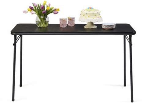 Sudden Comfort Vinyl Rectangular Folding Table Black Lace 20 X 48 In King Soopers