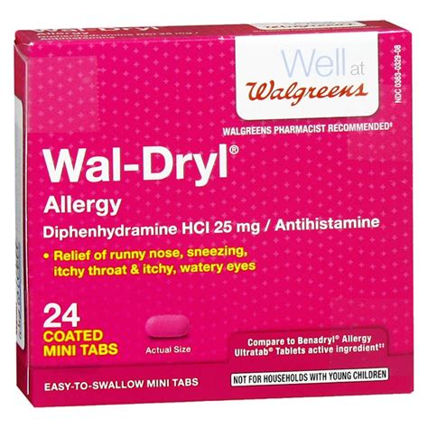 Walgreens Wal Dryl Allergy Relief Coated Mini Tabs Source