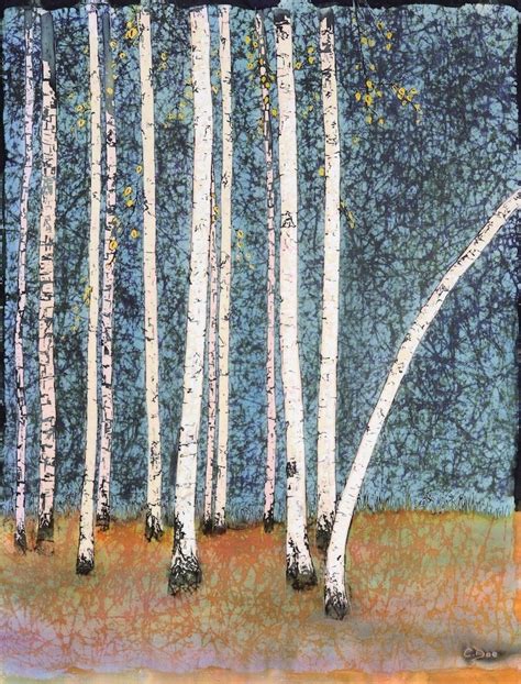 Birch Batik On Silk By Carolyn Doe — Rob Schouten Gallery And Sculpture