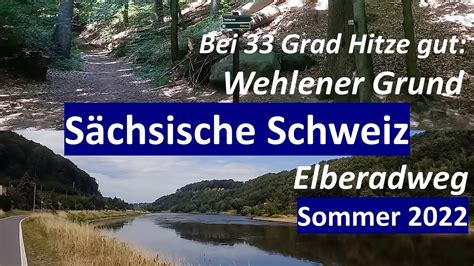 Sächsische Schweiz Wehlen Wehlener Grund mit Fahrrad und Elberadweg