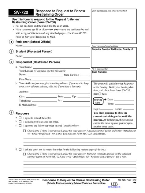 Fillable Online Sv Fillable Editable And Saveable California