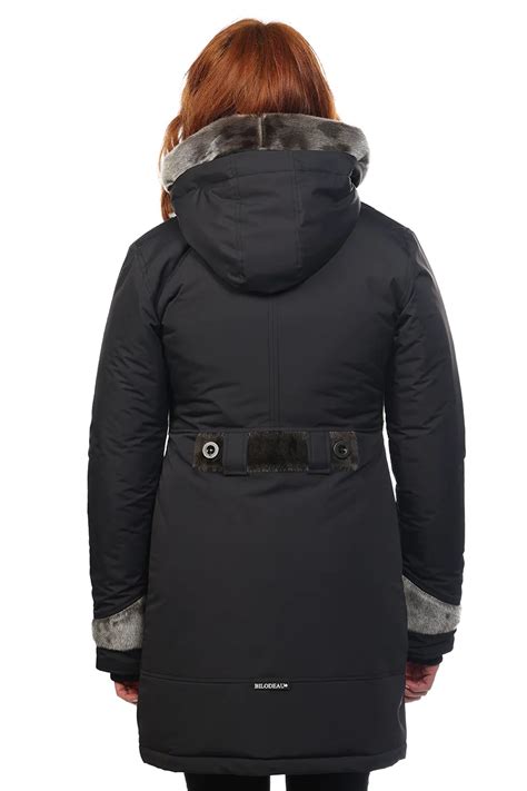 Manteau D Hiver Pour Femme Hybride Anouk Fourrure De Loup Marin Naturel Et Nylon Bilodeau