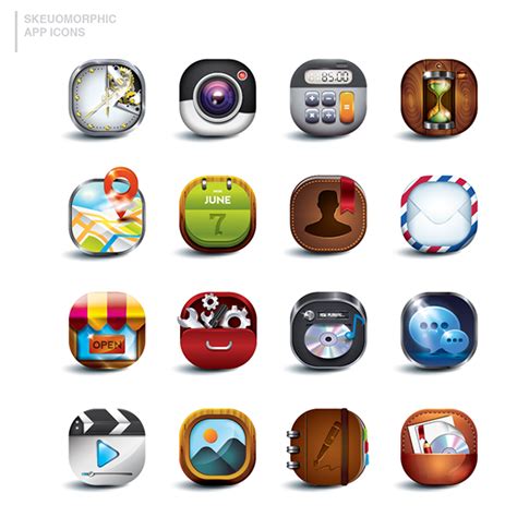 Skeuomorphic Icons Design On Behance