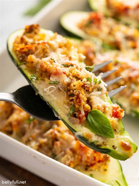 Stuffed Zucchini Recipe With Sausage Belly Full