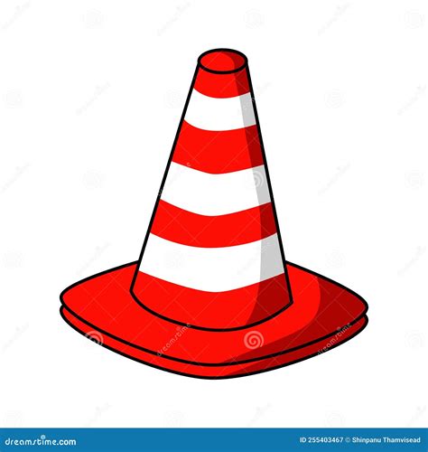 Traffic Cone Icon Cartoon Style Equipment For Safety Stock