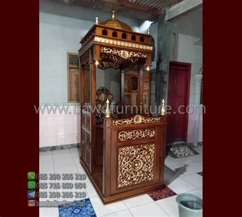 Mimbar Masjid Jepara Murah Model Atap Kubah Dari Jati Podium Mimbar