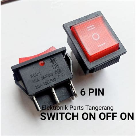 Jual Switch On Off On Lampu 6pin Switch On Off On 6 Pin Saklar On Off