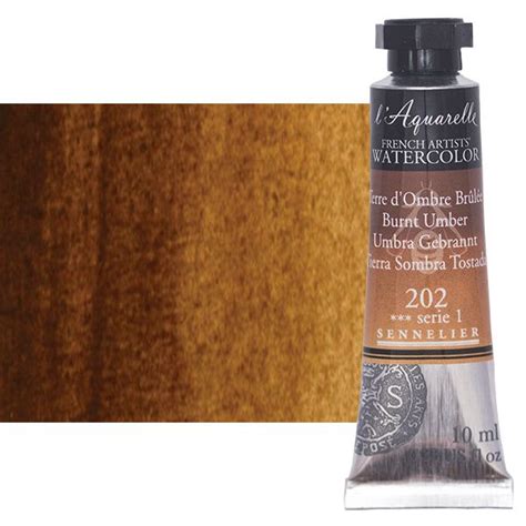 Sennelier L Aquarelle Artists Watercolor Burnt Umber 10ml Tube