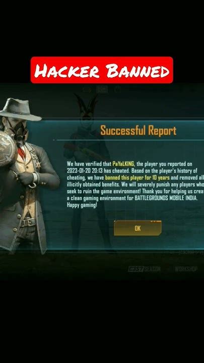 Hacker Banned 🚫 In Bgmi Successful Report Youtubecrush3752 Bgmi