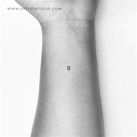 Number 3 Temporary Tattoo - Set of 3 – Little Tattoos