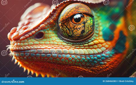 Colourful Chameleon Closeup Stock Illustration - Illustration of colour ...