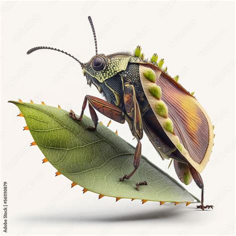 Brazilian Treehopper full body image with white background ultra ...