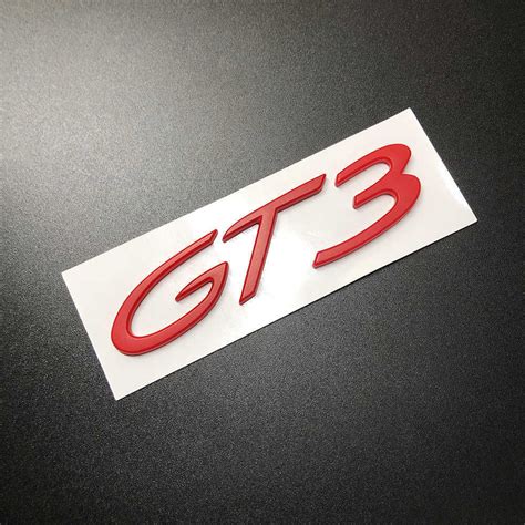 Gt3 Matte Black Racing Badge Decals Car Rear Trunk Lid Modified Sticker